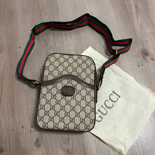 BANDOLERA GUCC MONOGRAMA MARRON VERTICAL