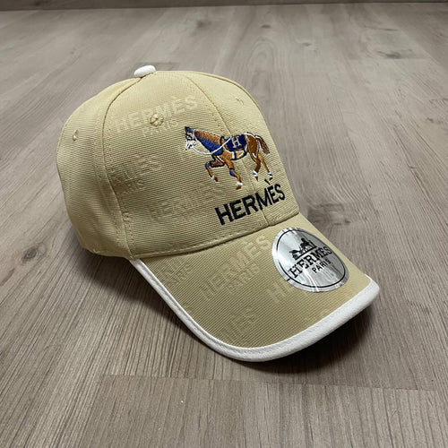GORRA HERMES BEIGE/BLANCO