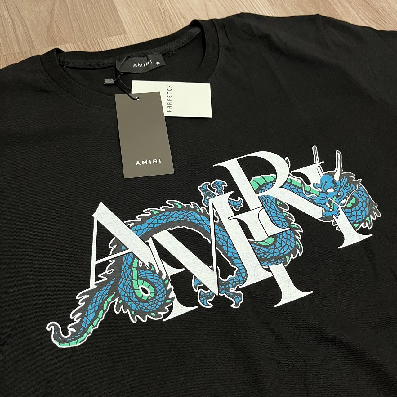 CAMISETA AMIRI DRAGON NEGRA ELASTICA
