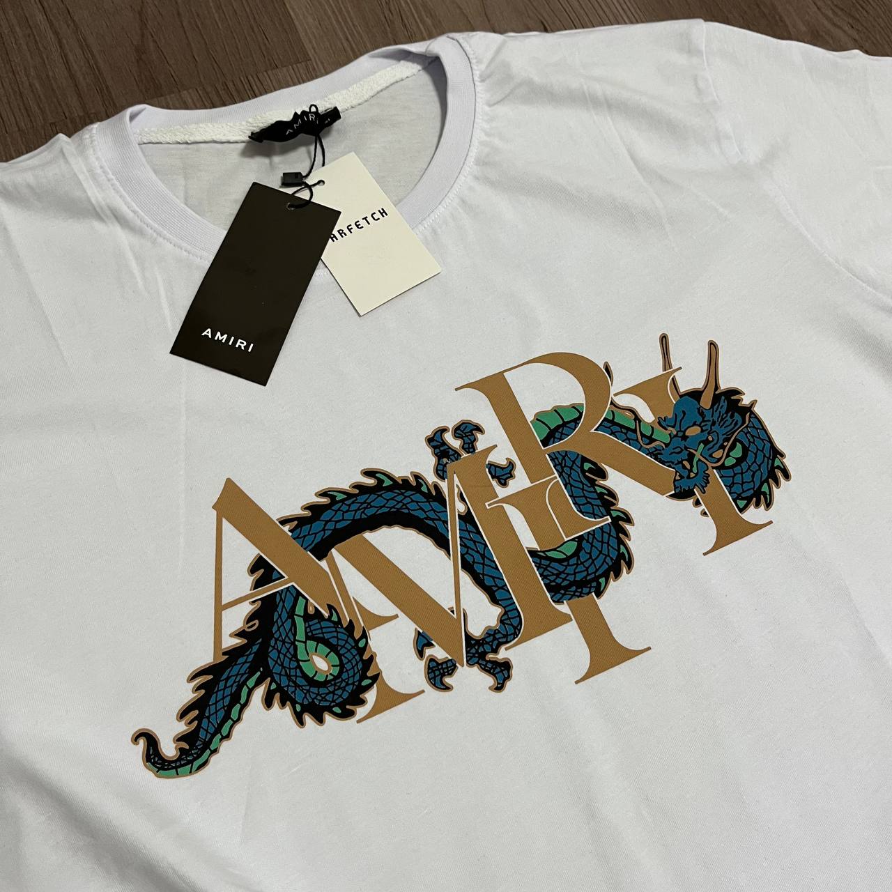 CAMISETA AMIRI DRAGON BLANCA ELASTICA
