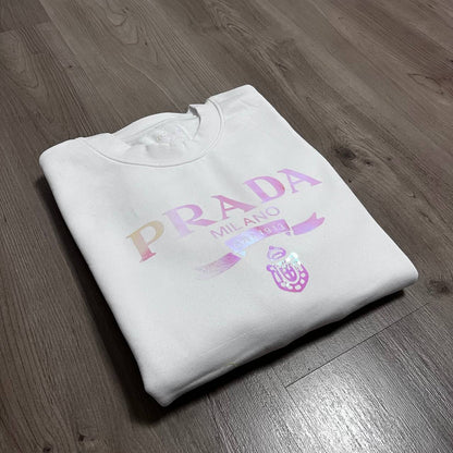 SUDADERA PRADA LOGO EFECTO HOLOGRAFICO