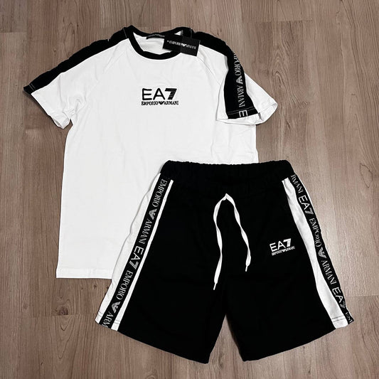 CONJUNTO BORDADO EA7 BLANCO/NEGRO
