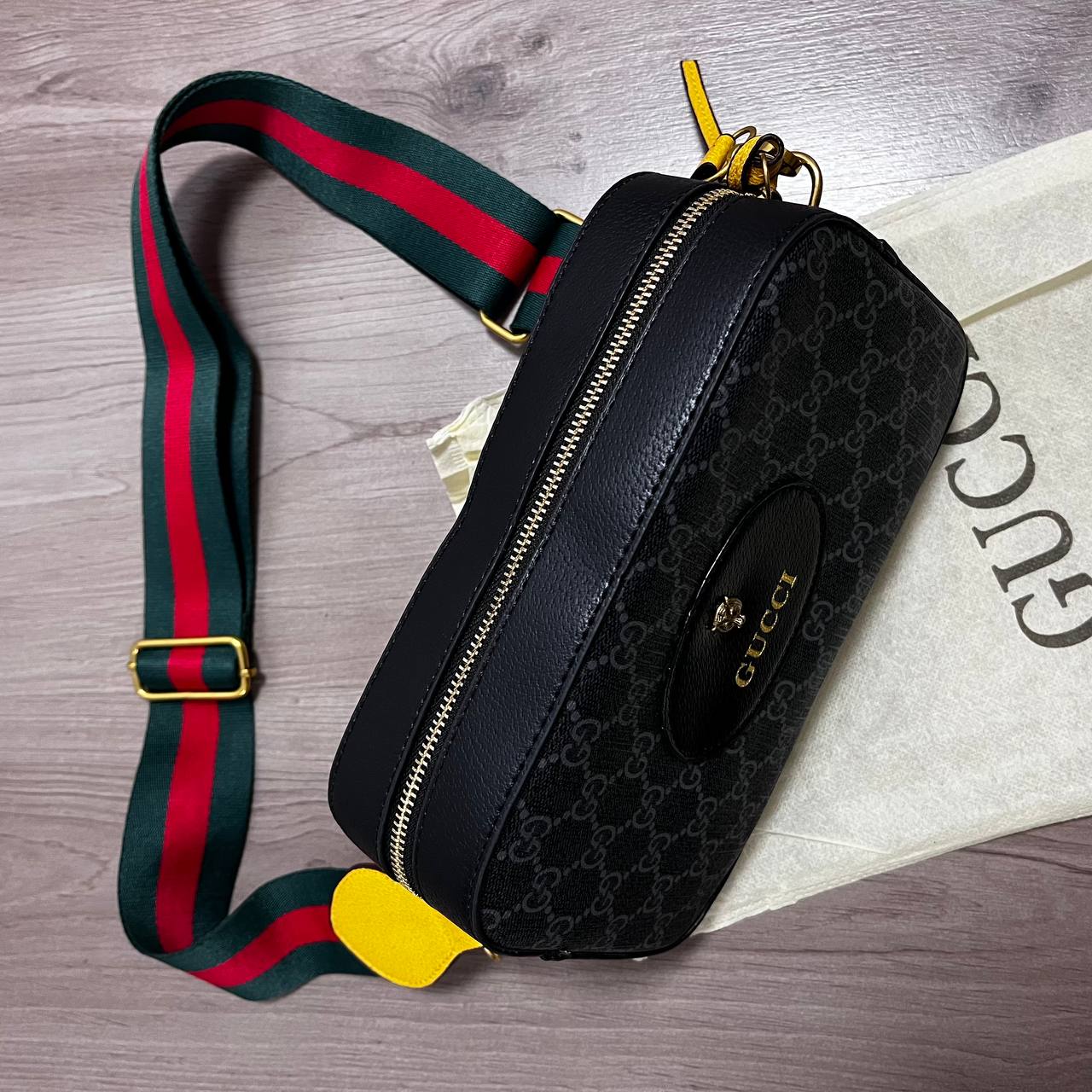 BANDOLERA GUCC MONOGRAMA NEGRO