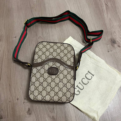 BANDOLERA GUCC MONOGRAMA MARRON VERTICAL