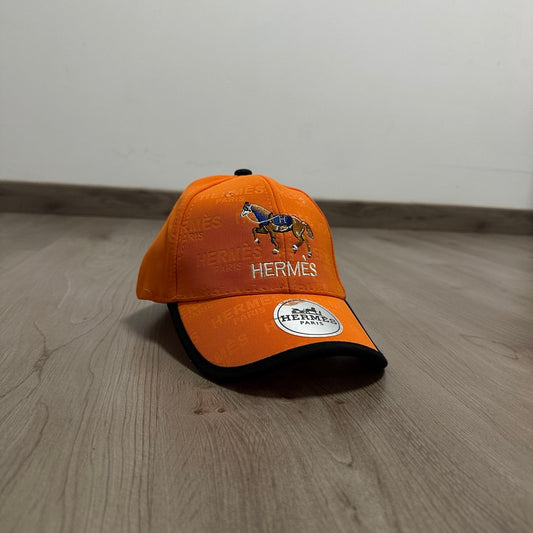 GORRA HERMES NARANJA/NEGRO