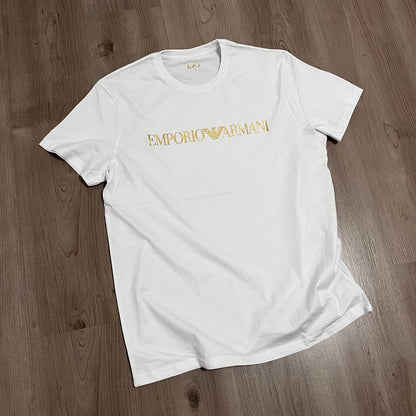 CAMISETA ARMANI LETRAS DORADAS