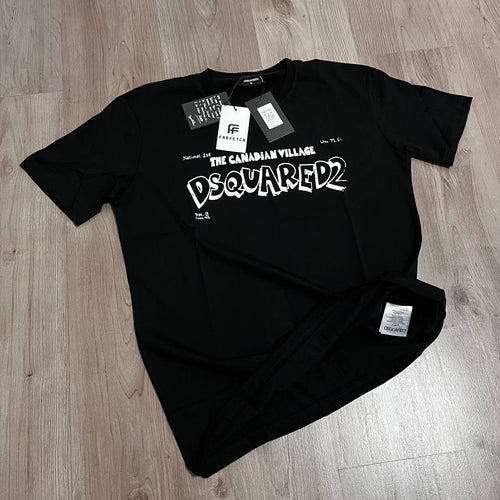 CAMISETA DSQUARED NEGRA ELASTICA