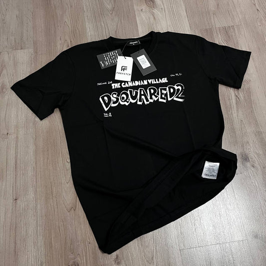 CAMISETA DSQUARED NEGRA ELASTICA